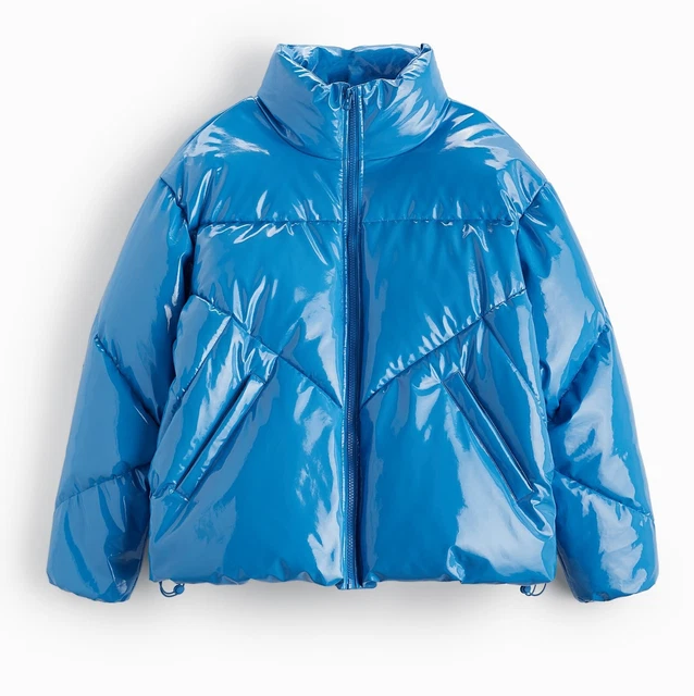 ZARA PUFFER JACKET men small medium shiny puffer jacket uk 38 40
