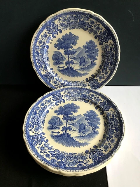 Villeroy & Boch Burgenland Bleu, Lot 4 Assiettes à Dessert - Diam 19.2 cm - TBE