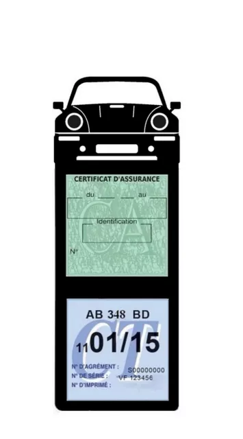 Porte Vignette Assurance Pare Brise Voiture Pour Volkswagen | Double Étui  Pochette Adhésive Autocollant Sticker