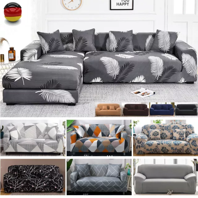 Sofabezug stretch elastische Sofahusse Abdeckung Für 1-4 Sitzer L Form Ecksofa