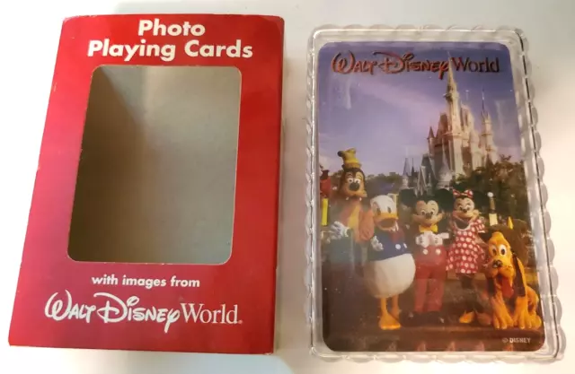Vtg Disney World Photo PLAYING CARDS~ Souvenir ~ NEW with case - Joker is Stitch