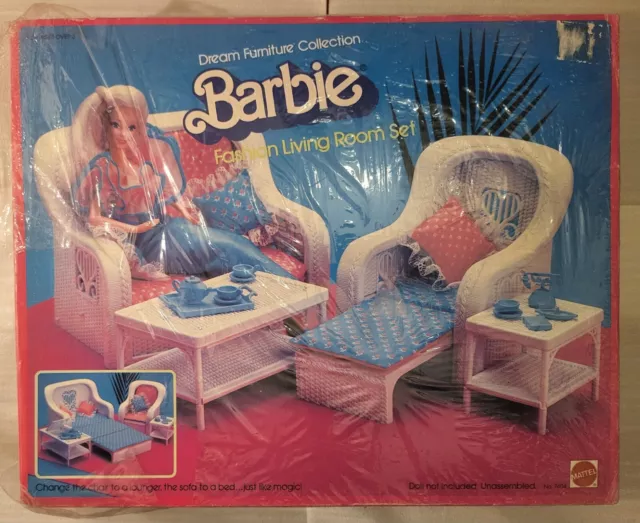 Barbie Dream Furniture Collection Living Room Set Mattel 80's