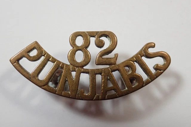 India: 82nd Punjabis original WW1 Shoulder Title (Gaunt).