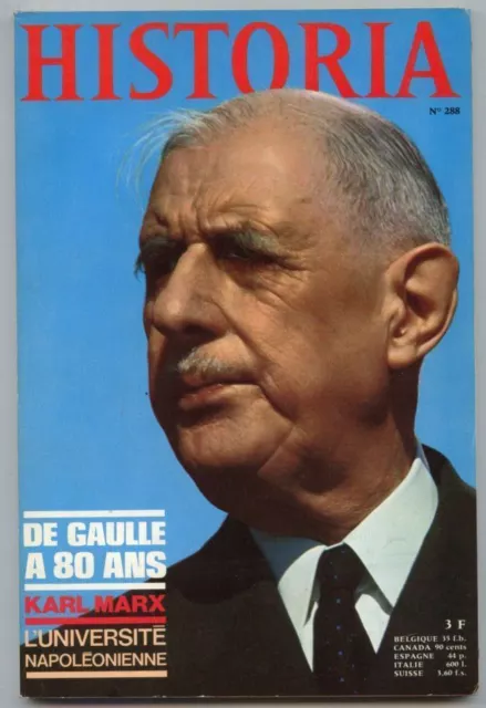 *** HISTORIA *** n° 288 - Nov. 1970 - De Gaulle 80 ans