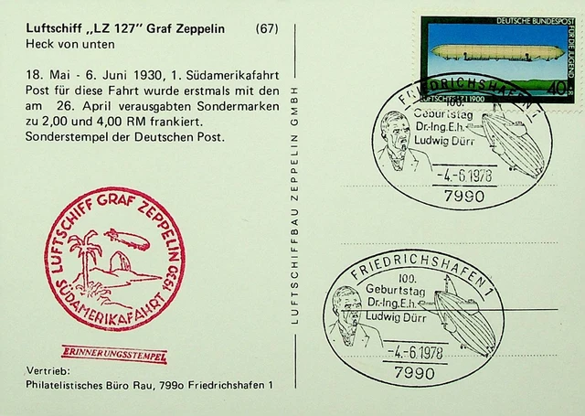 Deutschland 1978 Graf Zeppelin Dr.Scharnier E.H.Ludwig einem Dürr Nice Cancel