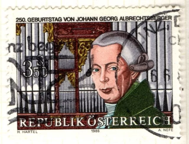 Austria 1986 3s 50  250th Birth Anniversary of Albrechtsberger SG2084 Used