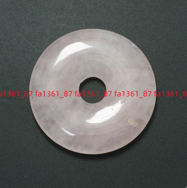 Enorme 50 mm Colgante Círculo de Cuarzo Rosa Natural Cuentas Donut Amuleto de la Suerte