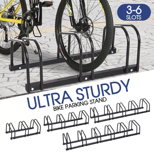 3 – 6 Bike Floor Parking Rack Instant Storage Stand Bicycle Cycling Portable New
