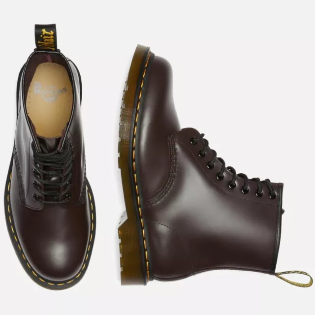 DR MARTENS 1460 Pascal Burgundy Smooth Leather Lace Up Ankle Boots Size ...