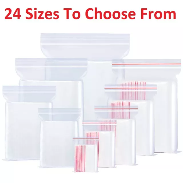 Clear PE Zip-lock Food Grade Bags Plastic Grip Self Seal Resealable Storage Bags