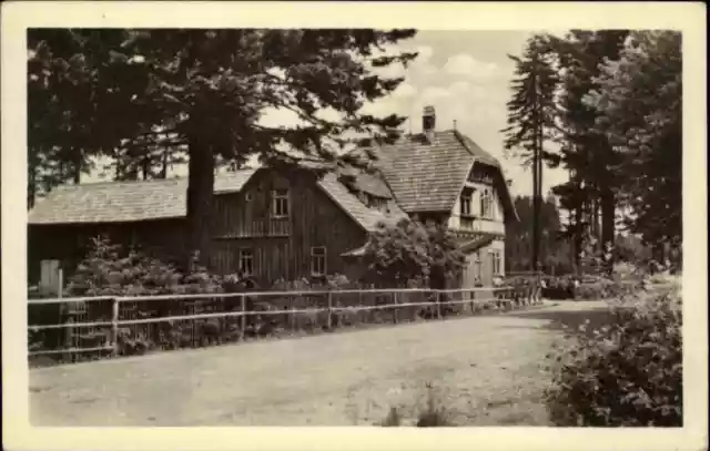 Elgersburg-Manebach Thüringen AK 1953 DDR Waldgaststätte Mönchhof Lokal Gebäude