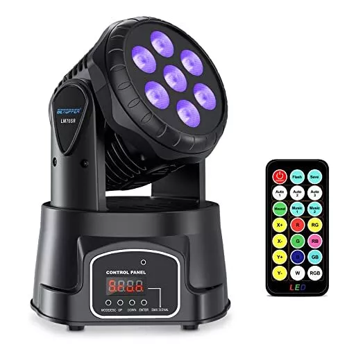 BETOPPER Moving Head Mini Partylicht 7x8W RGBW LED Disco Licht, Bühnenlicht mit