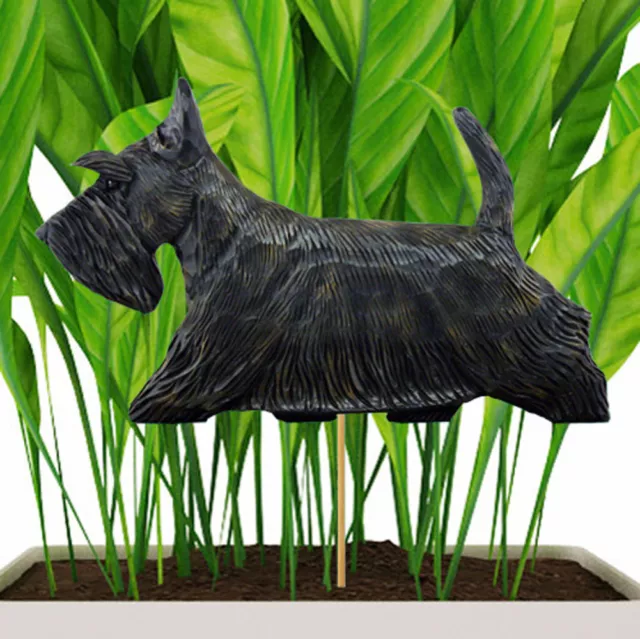 Scottish Terrier Planter Pick Stake Brindle