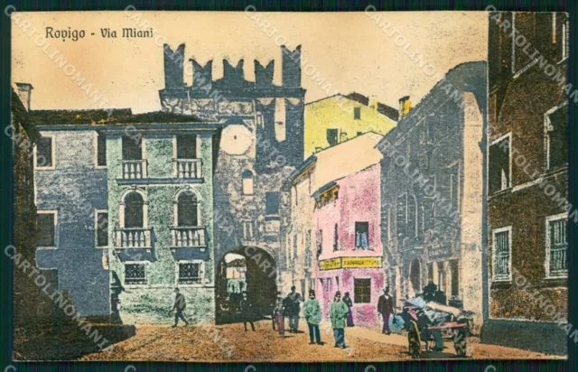 Rovigo Città Via Miani COLORATA cartolina RT0569