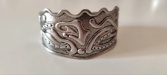 Bracelet Manchette Vintage Albert Flamand - Dragon, Aluminium Doré, Sans Fermoir, Occasion