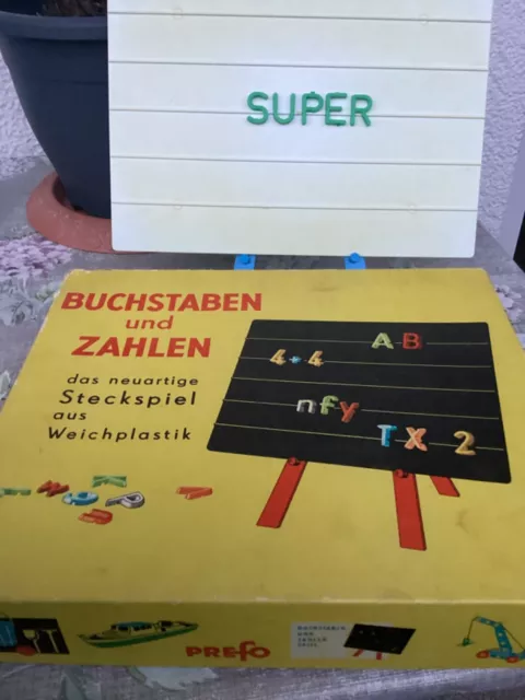 Buchstaben und Zahlen  Steckspiel Prefo  DDR Lernstiel 