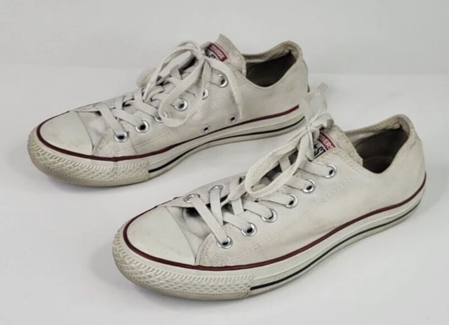 Converse White Red Blue Size Mens 6 Womens 8 All Star Low Top Canvas Shoes
