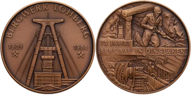 Medaille - Bergwerk Lohberg 1909-1984 - 75 Jahre Bergbau in Dinslaken