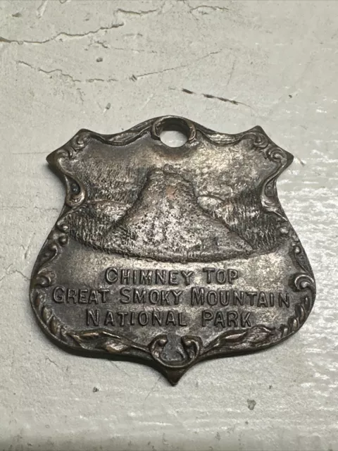 Vintage Chimney Top Great Smoky Mountain National Park Charm Pendant