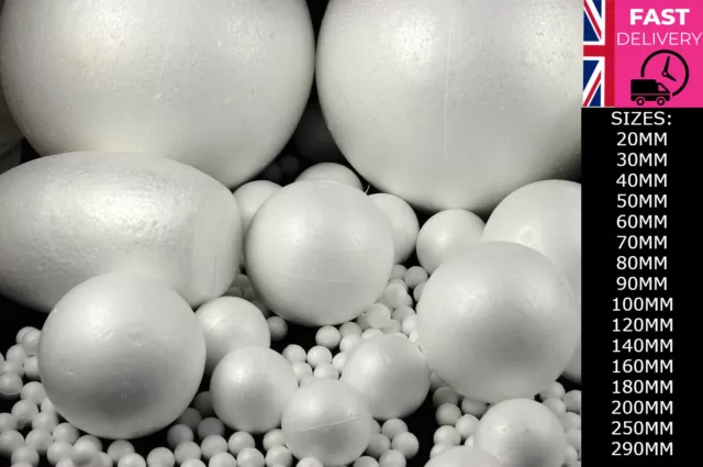 Polystyrene Ball **ALL SIZES** 20MM to 290MM Art & Craft DIY FAST&FREE UK Stock
