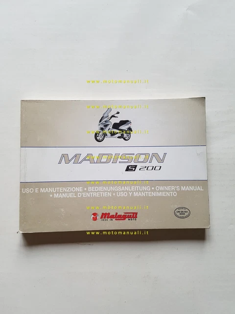 Malaguti Madison S 200 manuale uso manutenzione originale ITALIANO
