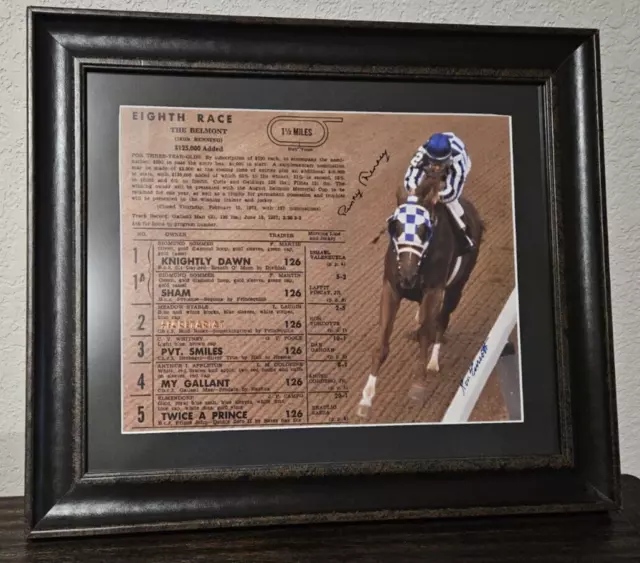 1973 Belmont Stakes Program Page Photo - Secretariat, Signed Chenery, Turcotte!