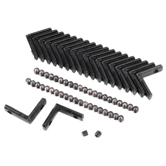 20 Pieces Black T Slot L-FöRmal Angle Slot Connector Joint Mount T8W2