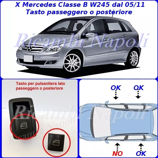 Tasto Interruttore Pulsante Alzavetro Passeggero Lato Dx Destro Mercedes B W245