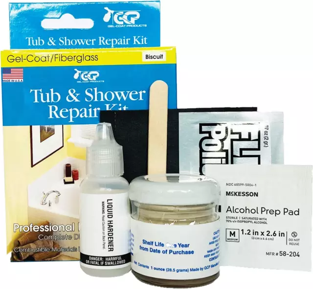 Gelcoat Products 58-204 Tub and Shower Repair Kit - Biscuit