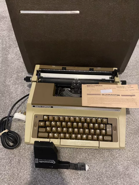 Smith Corona Vintage Typewriter Enterprise II With Case Brown Cream