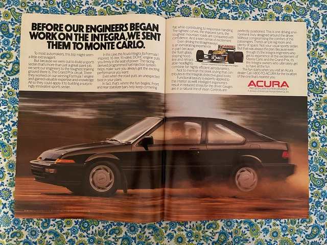 Vintage 1988 Acura Integra Print Ad