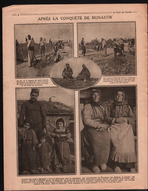 WWI BATAILLE BATTLE Bitola Monastir Macedonia/Map Carte Verdun 1916