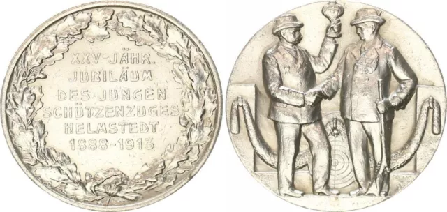 Helmstedt Silbermedaille 1913 Schützen  fast vz  99711