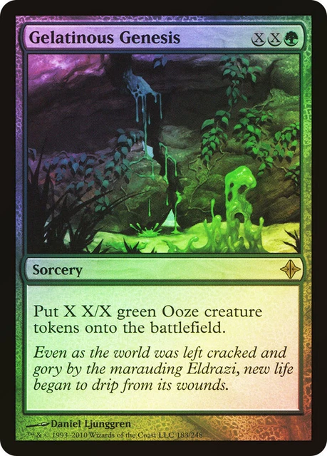 Gelatinous Genesis 1x FOIL ROE MTG Rise of Eldrazi Rare MINT green Gelatinous Genesis 1x FOIL ROE MTG Rise of Eldrazi Rare MINT green