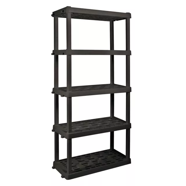 74" Tall 5 Tier Plastic Garage Shelves Storage Shelving 750 Lbs Capacity Racks