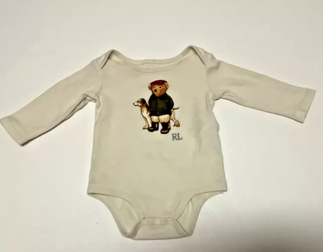 Polo Ralph Lauren Baby Boy Bodysuit Polo Bear Dog 6 Months Romper Long Sleeves Polo Ralph Lauren Baby Boy Bodysuit Polo Bear Dog 6 Months Romper Long Sleeves