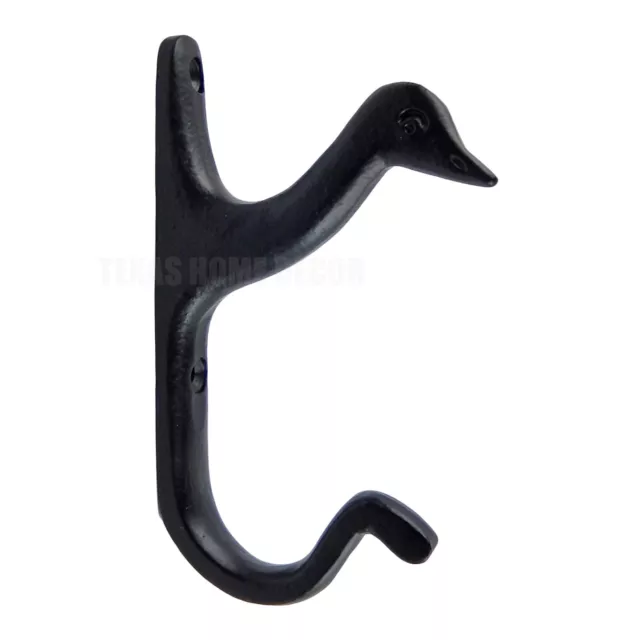 Duck Head Wall Hook Cast Iron Key Coat Towel Purse Hanger Black Powder Coated 5"