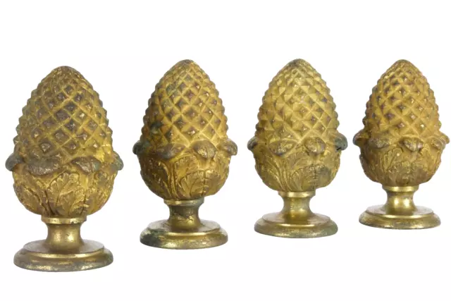 Ancien parement pigne pomme de  pin en bronze doré Louis XVI décor lot de 4