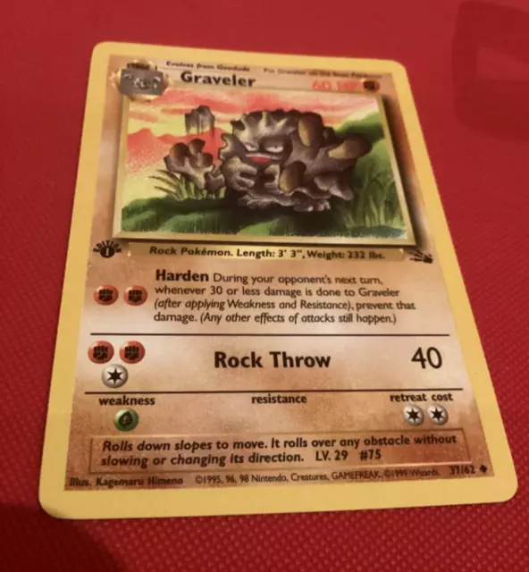🔥 Graveler 37/62 | 1st edition | Fossil | Pokémon card 👀🔥