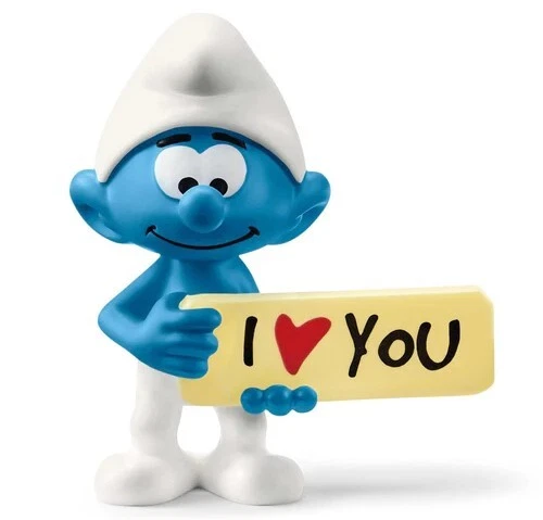 Modellino Action figure statua modellino   schleich PUFFO I LOVE YOU da colle...