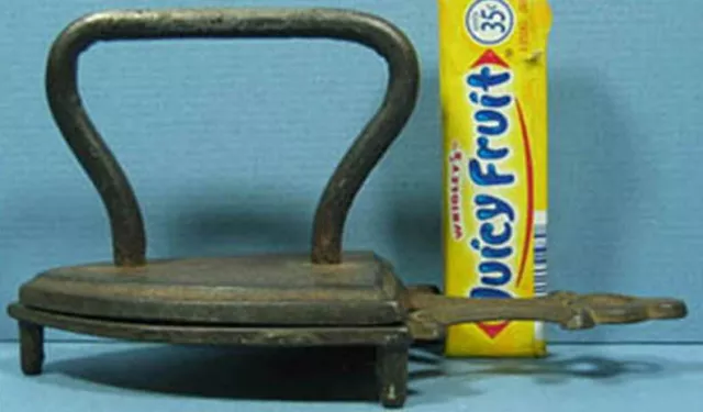 Original Old Toy Iron 2 7/8" Long With The Matching Trivet **Now On Sale** T72