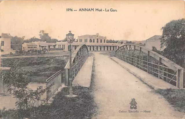 Hue, Annam, Central Vietnam ~ Town's Railroad Station & Bridge ~ 1907-20