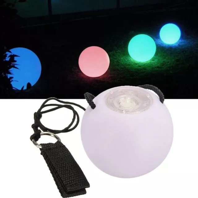 2x Multicolor Glow POI LED Thrown Balls Light For Belly Dance Hand Prop UK