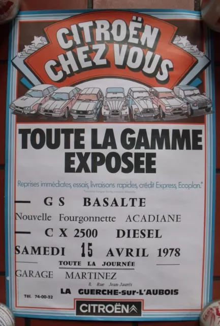 ▬►AFFICHE ORIGINALE CITROËN de 1978 2 CV MEHARI GS CX