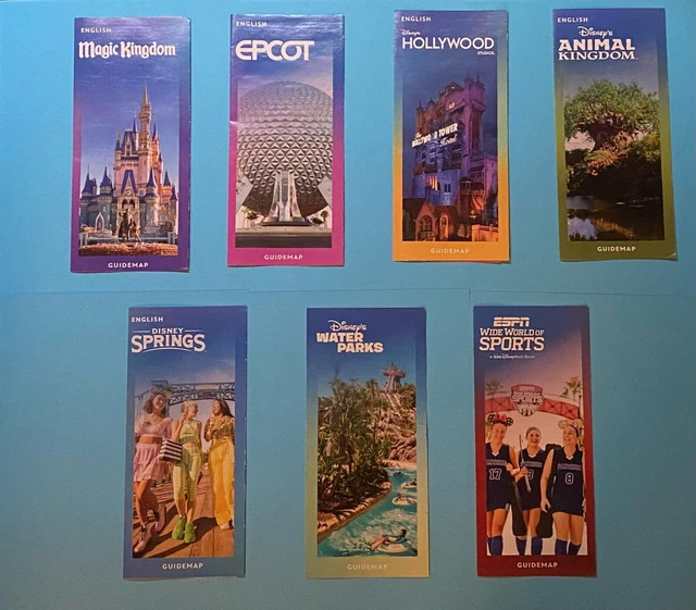 2023 WALT DISNEY Park Maps! 7 GUIDE MAPS! UNCIRCULATED! MK,AK,HS,EPCOT ...