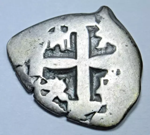 1758 Clipped Spanish Bolivia Silver 1 Reales 1700's Old Colonial Pirate Cob Coin