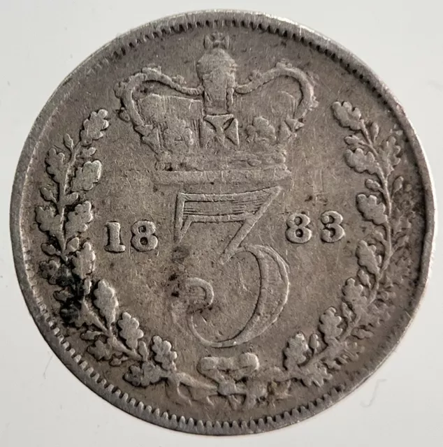 1883 Victoria Threepence Silver Coin | Collectable Grade | a3506
