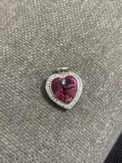 Warren James Pink Heart Swarovski Crystal Necklace