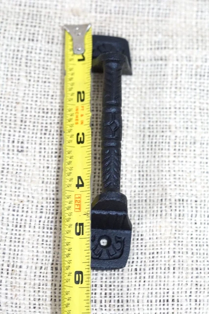 2 Cast Iron Cabinet Handle Gate Pull Door Handles Fancy Drawer Pulls Matte Black 6