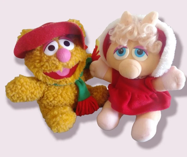 Vtg. 1987 Christmas Muppet Baby Fozzie Bear and miss piggie Jim Henson Set of 2!